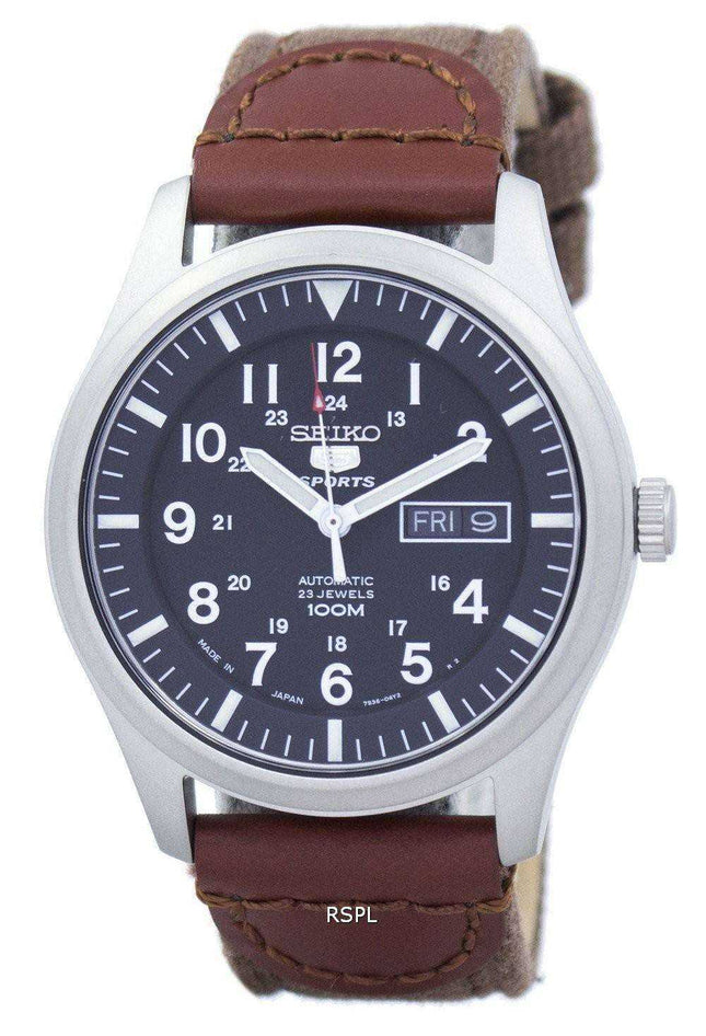 Orologio da uomo con cinturino in tela giapponese, seiko 5 sport, SNZG15J1-NS1