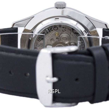 Orologio da uomo automatico in pelle con quadrante nero, marca giapponese SNZG15J1-LS10, seiko 5 sport