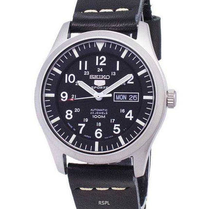 Seiko 5 Sports SNZG15J1-LS14 Orologio da uomo con cinturino in pelle nera made in Giappone
