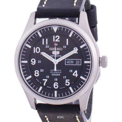 Orologio da uomo automatico Seiko 5 con quadrante nero SNZG15J1-var-LS16 100M