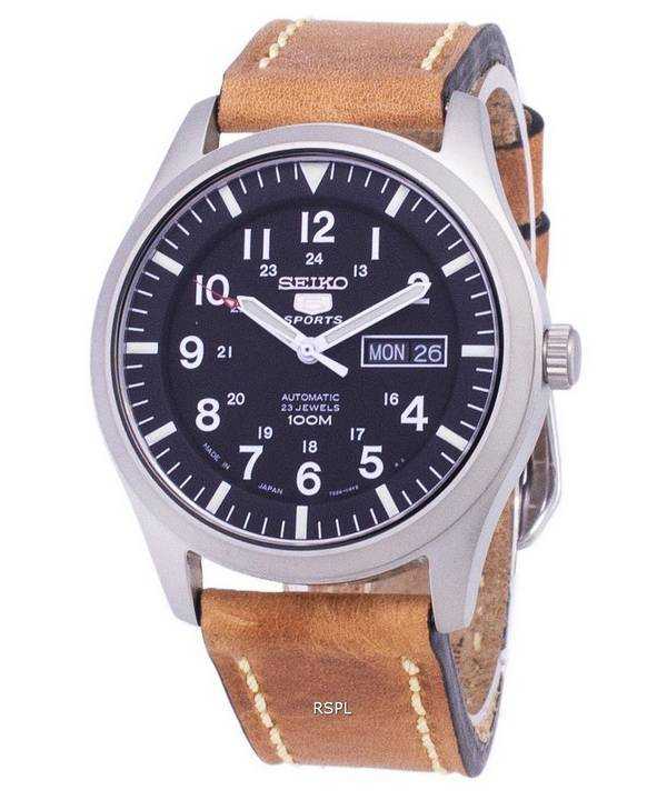Seiko 5 Sports SNZG15J1-LS17 Orologio da uomo automatico cinturino in pelle marrone giapponese