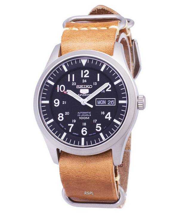 Seiko 5 Sports SNZG15J1-LS18 Orologio da uomo automatico cinturino in pelle marrone giapponese