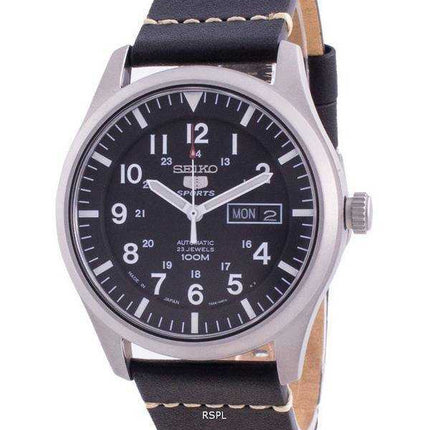 Orologio da uomo automatico Seiko 5 con quadrante nero SNZG15J1-var-LS20 100M