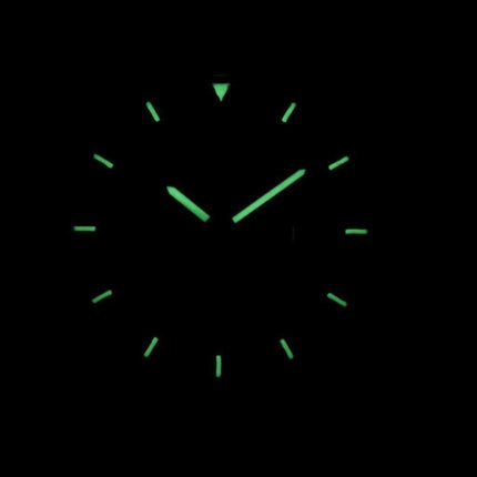 Orologio da uomo automatico in pelle con quadrante nero, marca SNZG15J1-LS8