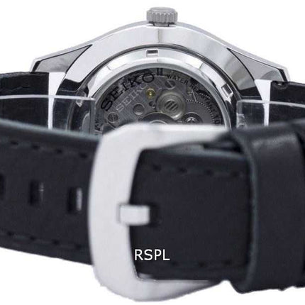 Orologio da uomo automatico in pelle con quadrante nero, marca SNZG15J1-LS8