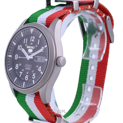 Orologio da uomo automatico Seiko 5 Sports in poliestere SNZG15J1-var-NATO23 100M
