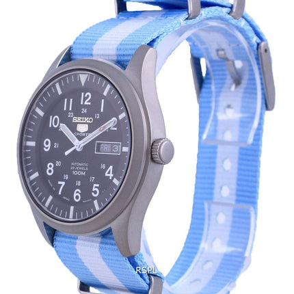 Orologio da uomo automatico Seiko 5 Sports in poliestere SNZG15J1-var-NATO24 100M