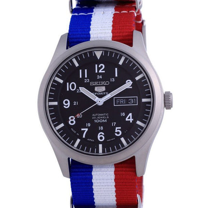 Orologio da uomo automatico Seiko 5 Sports in poliestere SNZG15J1-var-NATO25 100M