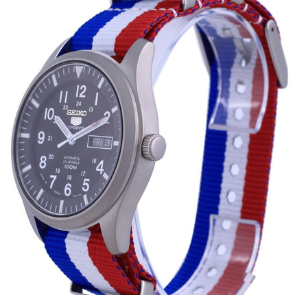 Orologio da uomo automatico Seiko 5 Sports in poliestere SNZG15J1-var-NATO25 100M