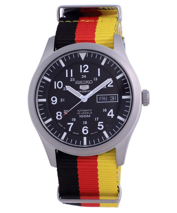 Orologio da uomo automatico Seiko 5 Sports in poliestere SNZG15J1-var-NATO26 100M