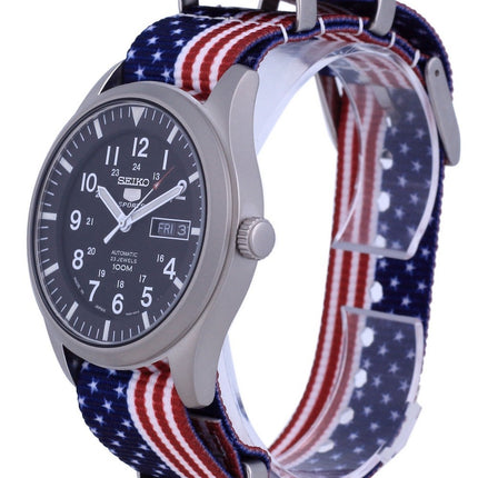 Orologio da uomo automatico Seiko 5 Sports in poliestere SNZG15J1-var-NATO27 100M