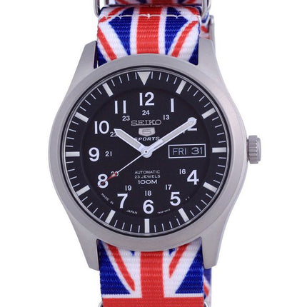 Orologio da uomo automatico Seiko 5 Sports in poliestere SNZG15J1-var-NATO28 100M