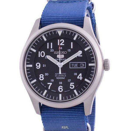 Orologio da uomo automatico Seiko 5 con quadrante nero SNZG15J1-var-NATO8 100M