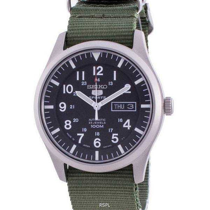 Orologio da uomo automatico Seiko 5 con quadrante nero SNZG15J1-var-NATO9 100M