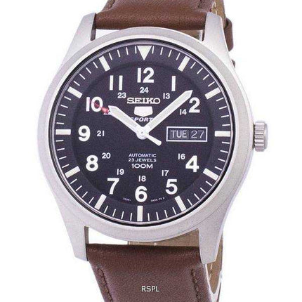 Orologio da uomo con quadrante automatico in pelle marrone Seiko 5 Sport SNZG15K1-LS12