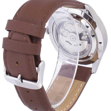 Orologio da uomo con quadrante automatico in pelle marrone Seiko 5 Sport SNZG15K1-LS12