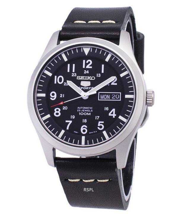 Seiko 5 Sports SNZG15K1-LS14 Orologio da uomo automatico cinturino in pelle nera