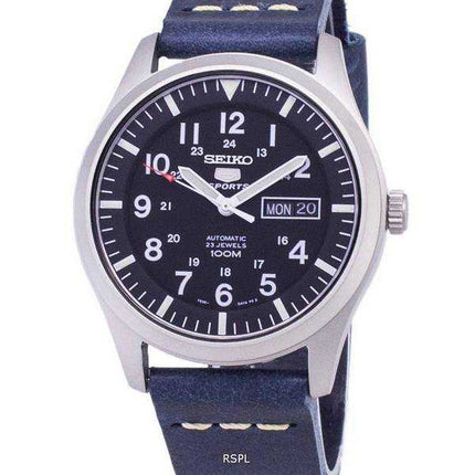 Seiko 5 Sports SNZG15K1-LS15 Orologio da uomo automatico cinturino in pelle blu scuro