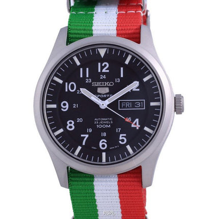 Orologio da uomo automatico Seiko 5 Sports in poliestere SNZG15K1-var-NATO23 100M