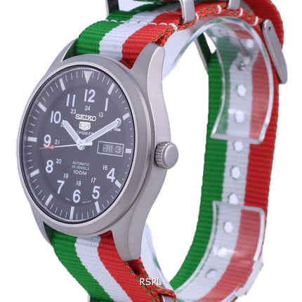 Orologio da uomo automatico Seiko 5 Sports in poliestere SNZG15K1-var-NATO23 100M
