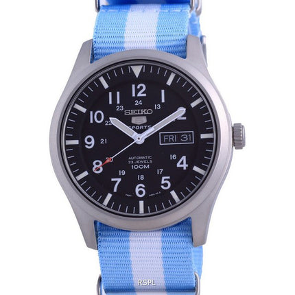 Orologio da uomo automatico Seiko 5 Sports in poliestere SNZG15K1-var-NATO24 100M