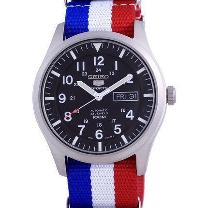 Orologio da uomo automatico Seiko 5 Sports in poliestere SNZG15K1-var-NATO25 100M