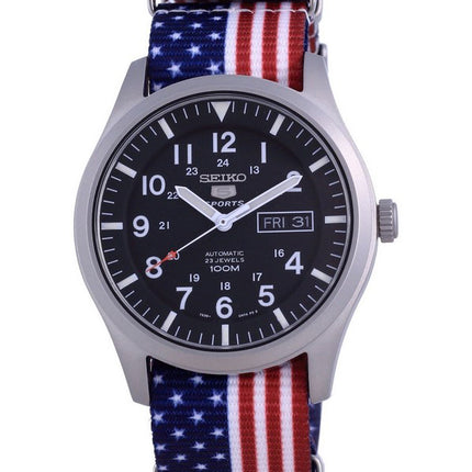 Orologio da uomo automatico Seiko 5 Sports in poliestere SNZG15K1-var-NATO27 100M