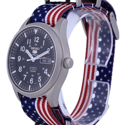 Orologio da uomo automatico Seiko 5 Sports in poliestere SNZG15K1-var-NATO27 100M