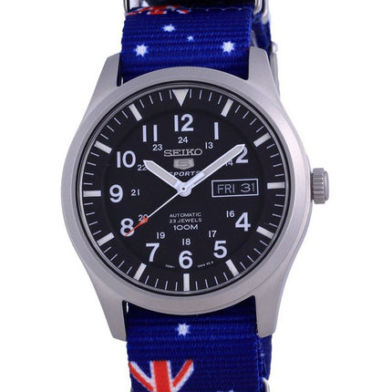 Orologio da uomo automatico Seiko 5 Sports in poliestere SNZG15K1-var-NATO30 100M
