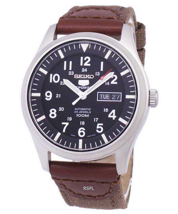 Orologio da uomo automatico con cinturino in tela Seiko 5 Sports SNZG15K1-NS1