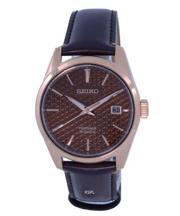 Orologio da uomo Seiko Presage Sharp Edge quadrante marrone automatico SPB170 SPB170J1 SPB170J 100M