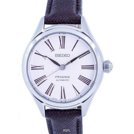 Orologio da donna Seiko Presage in pelle quadrante bianco automatico SPB233 SPB233J1 SPB233J