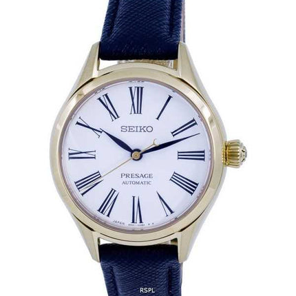 Orologio da donna Seiko Presage in pelle quadrante bianco automatico SPB234 SPB234J1 SPB234J