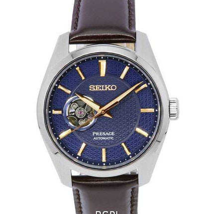 Orologio da uomo Seiko Presage Sharp Edged blu notte a cuore aperto quadrante automatico SPB311 SPB311J1 SPB311J 100M da uomo