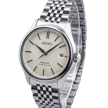 Orologio da uomo Seiko Presage Classic Shiro-iro in acciaio inossidabile con quadrante bianco caldo automatico SPB463J1 100M