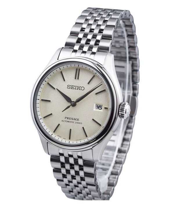 Orologio da uomo Seiko Presage Classic Shiro-iro in acciaio inossidabile con quadrante bianco caldo automatico SPB463J1 100M