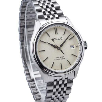 Orologio da uomo Seiko Presage Classic Shiro-iro in acciaio inossidabile con quadrante bianco caldo automatico SPB463J1 100M