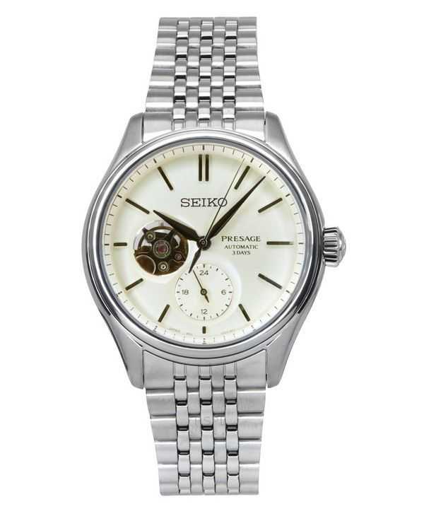 Orologio da uomo Seiko Presage Classic Shiro-iro in acciaio inossidabile con quadrante bianco caldo automatico SPB469J1 100M