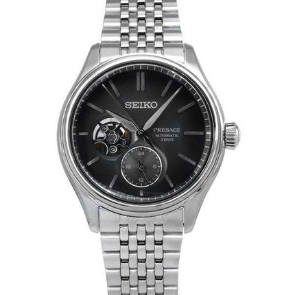 Orologio da uomo Seiko Presage Classic Sumi-iro in acciaio inossidabile con quadrante nero automatico SPB471J1 100M