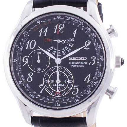 Orologio da uomo con tachimetro al quarzo Seiko Chronograph Perpetual SPC255 SPC255P1 SPC255P