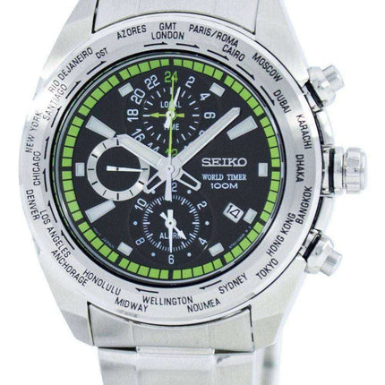 Orologio da uomo Seiko Premier World Time Alarm al quarzo SPL033 SPL033P1 SPL033P