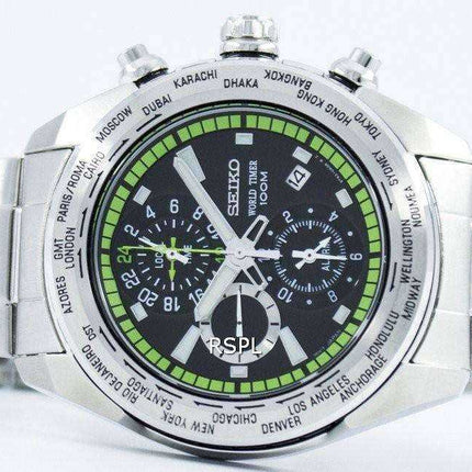 Orologio da uomo Seiko Premier World Time Alarm al quarzo SPL033 SPL033P1 SPL033P