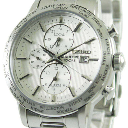 Orologio da uomo Seiko Alarm Chronograph World Time SPL047 SPL047P1 SPL047P