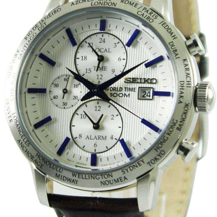 Orologio da uomo Seiko Quartz Alarm World Time SPL051 SPL051P1 SPL051P