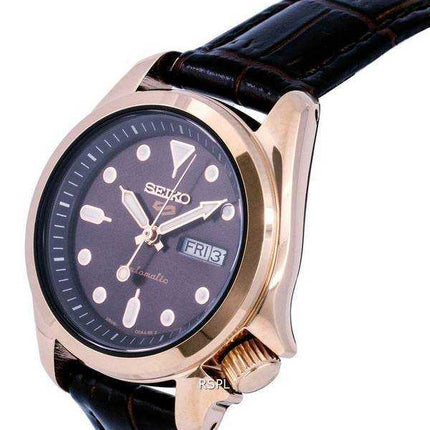 Orologio da donna Seiko 5 Sports Compact in pelle marrone quadrante automatico SRE006 SRE006K1 SRE006K 100M orologio da donna