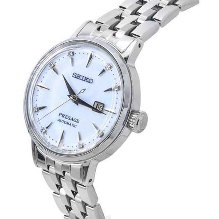 Orologio da donna Seiko Presage Cocktail Time Paracadutismo con accenti di diamanti quadrante blu automatico SRE007J1