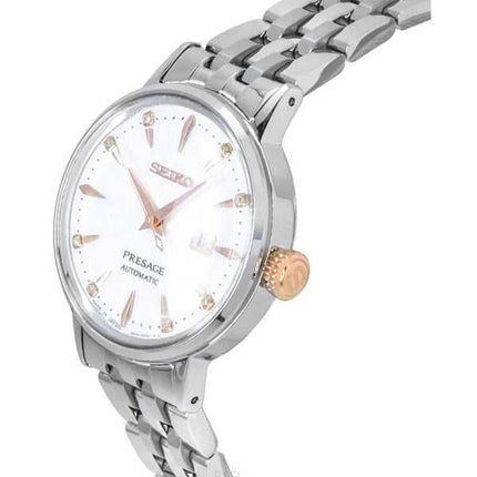 Orologio da donna Seiko Presage Cocktail Time Clover Club Diamond Accents quadrante bianco automatico SRE009J1