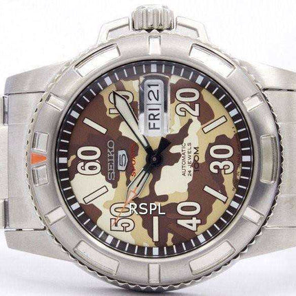Orologio da uomo Seiko 5 Sports Automatic 24 Jewels Camouflage Japan Made SRP221 SRP221J1 SRP221J Uomo
