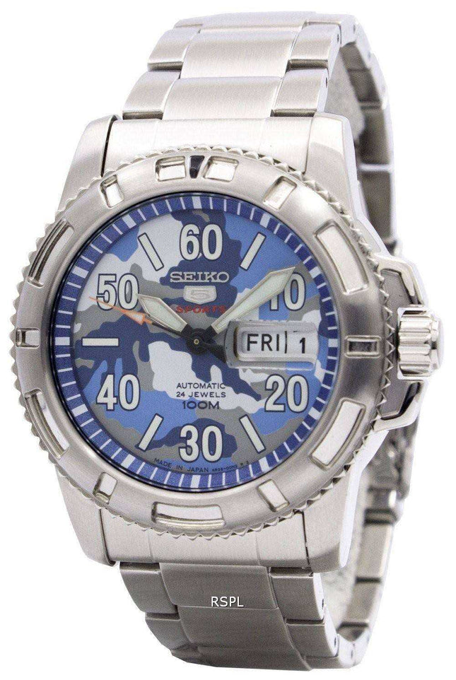 Orologio da uomo Seiko 5 Sports Automatic 24 Jewels Camouflage Japan Made SRP223 SRP223J1 SRP223J