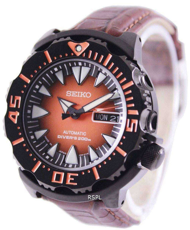 Orologio da uomo automatico Seiko 5 Sports da sub 200M Ratio in pelle marrone SRP311J1-LS3